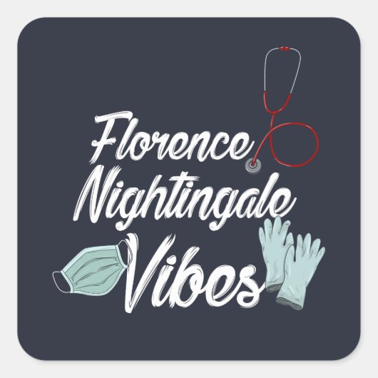 Student Nightingale Vibes Vierkante Sticker (Voorkant)