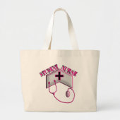 Student Nurse EMBOSSED Pet en Stethoscoop Grote Tote Bag (Voorkant)