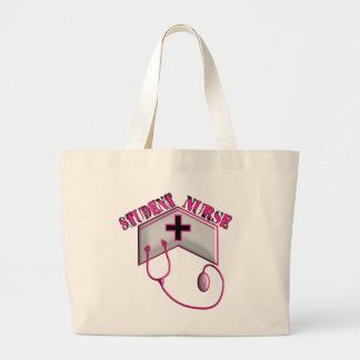 Student Nurse EMBOSSED Pet en Stethoscoop Grote Tote Bag