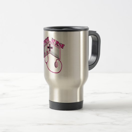 Student Nurse EMBOSSED Pet en Stethoscoop Reisbeker (Voorkant rechts)