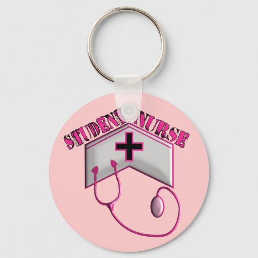 Student Nurse EMBOSSED Pet en Stethoscoop Sleutelhanger (Voorkant)