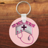 Student Nurse EMBOSSED Pet en Stethoscoop Sleutelhanger (Voorkant)