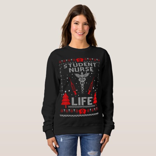 Student Nurse Life Ugly KerstSweaters Matchin Trui (Voorkant volledig)