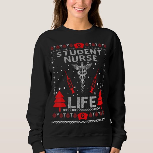 Student Nurse Life Ugly KerstSweaters Matchin Trui (Voorkant)