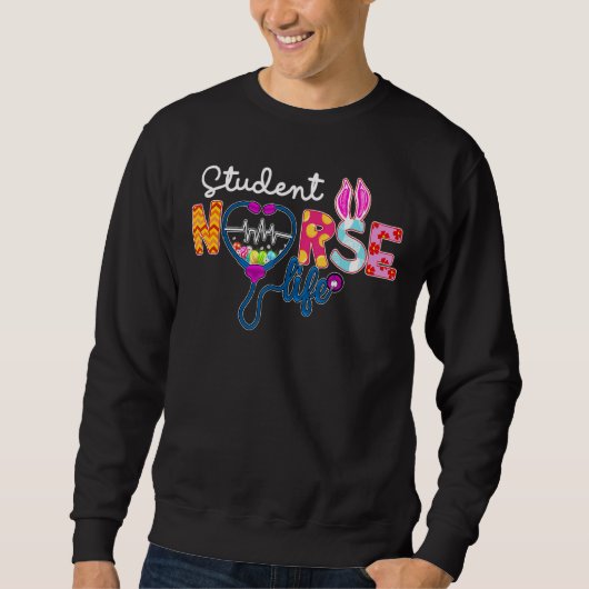 Student Nurse Play Bunny Love Stethoscope Rn Trui (Voorkant)