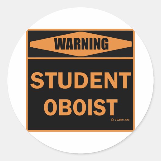 Student Oboist Ronde Sticker (Voorkant)