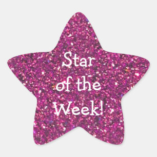 STUDENT OF WEEK ROZE (Faux) GLITTER STAR STICKERS
