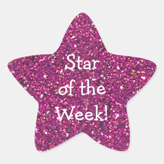 STUDENT OF WEEK ROZE (Faux) GLITTER STAR STICKERS (Voorkant)