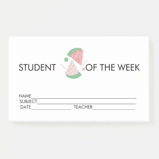 Student Onderscheiding Prestatie Watermeloen Post- Post-it® Notes (Voorkant)