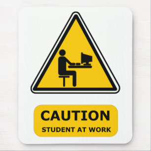 Student op het werk mousemat muismat