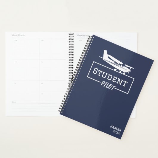 Student Piloot Cessna Vliegtuig Aangepaste Naam Planner (Display)