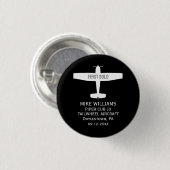 Student Piloot Eerste Solo Vliegtuig Luchtvaart Ma Ronde Button 3,2 Cm (Voorkant /achterkant)