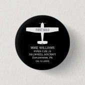 Student Piloot Eerste Solo Vliegtuig Luchtvaart Ma Ronde Button 3,2 Cm (Voorkant)