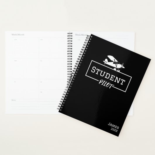 Student Pilot Aviator Vliegtuig Aangepaste Naam Planner (Display)
