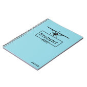 Student Pilot Cessna Vliegtuig Blauw Aangepaste Na Notitieboek (Linkerzijde)