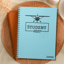 Student Pilot Cessna Vliegtuig Blauw Aangepaste Na