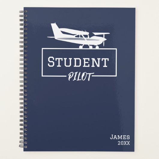 Student Pilot Cessna Vliegtuig Custom Name Planner (Voorkant)