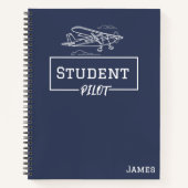 Student Pilot Cessna Vliegtuig Wolken Custom Name Notitieboek (Voorkant)
