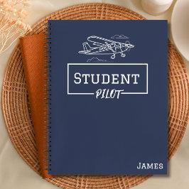 Student Pilot Cessna Vliegtuig Wolken Custom Name Notitieboek