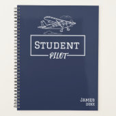 Student Pilot Cessna Vliegtuig Wolken Custom Name Planner (Voorkant)