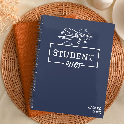 Student Pilot Cessna Vliegtuig Wolken Custom Name Planner
