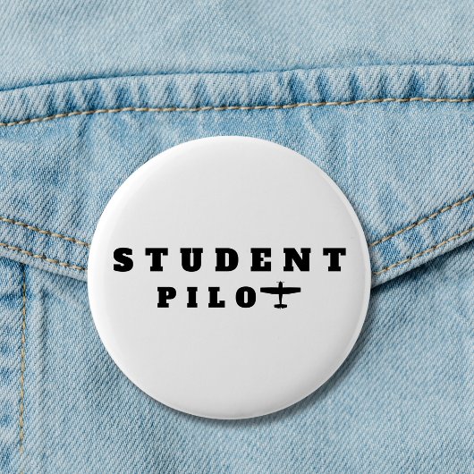 Student Pilot Eenvoudig Vliegtuig Luchtvaart aange Ronde Button 5,7 Cm