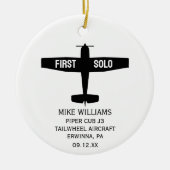 Student Pilot Eerste Solo Vliegtuig Custom XMAS Keramisch Ornament (Voorkant)