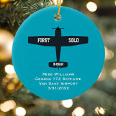 Student Pilot Eerste Solo Vliegtuig Custom XMAS Keramisch Ornament