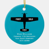 Student Pilot Eerste Solo Vliegtuig Custom XMAS Keramisch Ornament (Voorkant)