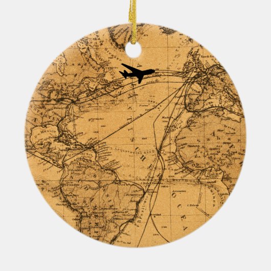 Student Pilot Eerste Solo Vliegtuig Custom XMAS Keramisch Ornament (Achterkant)