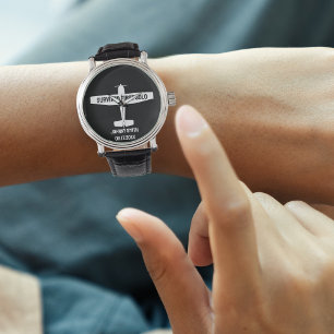 Student Pilot Eerste Solo Vliegtuig Funny Aviation Horloge