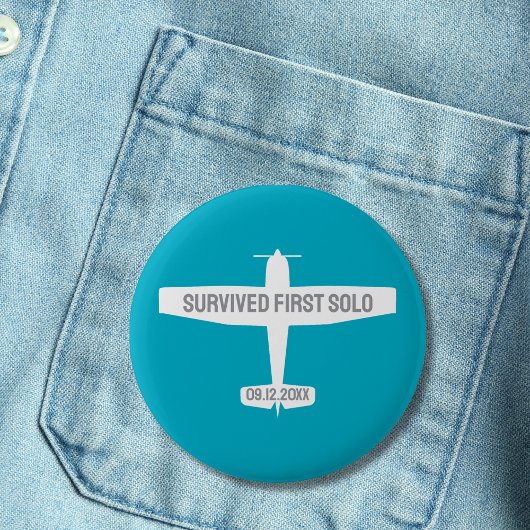 Student Pilot Eerste Solo Vliegtuig Funny Aviation Ronde Button 5,7 Cm
