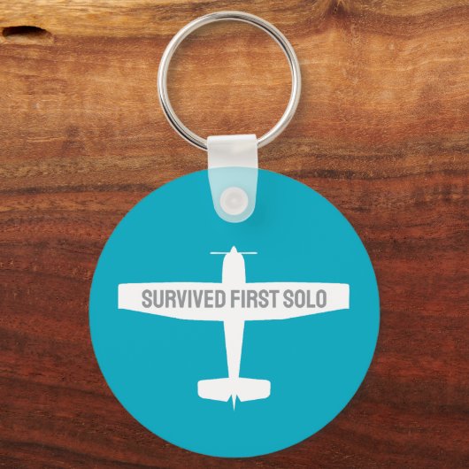 Student Pilot Eerste Solo Vliegtuig Funny Aviation Sleutelhanger (Voorkant)