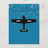 Student Pilot Eerste Solo Vliegtuig Gefeliciteerd Briefkaart (Voorkant)