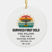 Student Pilot eerste solo vliegtuig gepersonalisee Keramisch Ornament (Voorkant)