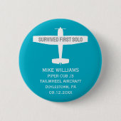 Student Pilot Eerste Solo Vliegtuig Grappig Custom Ronde Button 5,7 Cm (Voorkant)