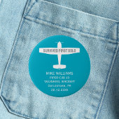 Student Pilot Eerste Solo Vliegtuig Grappig Custom Ronde Button 5,7 Cm