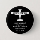 Student Pilot Eerste Solo Vliegtuig Grappig Custom Ronde Button 5,7 Cm (Voorkant)