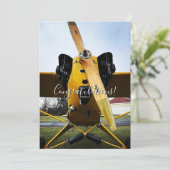 Student Pilot Eerste Solo Vliegtuig Grappig Gefeli Kaart (Staand voorkant)