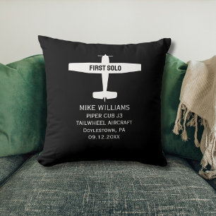 Student Pilot Eerste Solo Vliegtuig Luchtvaart Cus Kussen