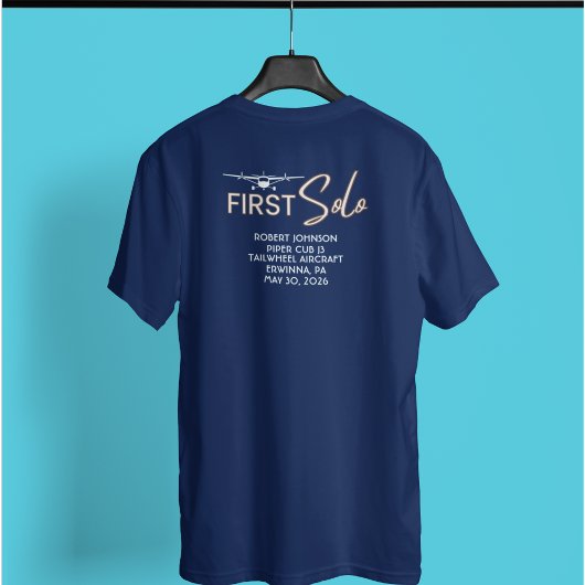 Student Pilot Eerste Solo Vlucht & Vliegtuig Custo T-shirt