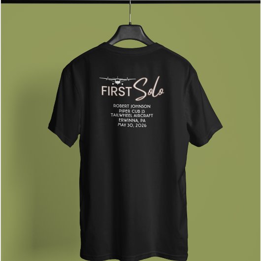 Student Pilot Eerste Solo Vlucht & Vliegtuig Custo T-shirt