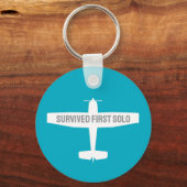 Student Pilot Eerste Solovlucht Vliegtuig Grappige Sleutelhanger (Voorkant)