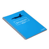 Student Pilot F-16 Falcon Vliegtuig Blauw Aangepas Notitieboek (Rechterzijde)