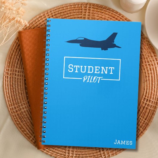Student Pilot F-16 Falcon Vliegtuig Blauw Aangepas Notitieboek