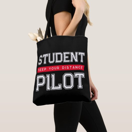 Student Pilot "Houd je afstand" Canvas tas (Dichtbij)