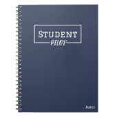 Student Pilot Typografie, Minimalistisch, Eenvoudi Notitieboek (Voorkant)