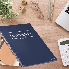 Student Pilot Typografie, Minimalistisch, Eenvoudi Notitieboek