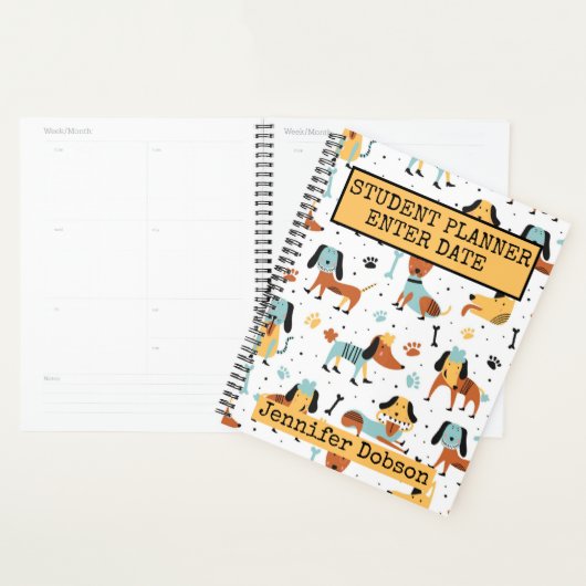 Student Planner met honden in kostuum (Display)
