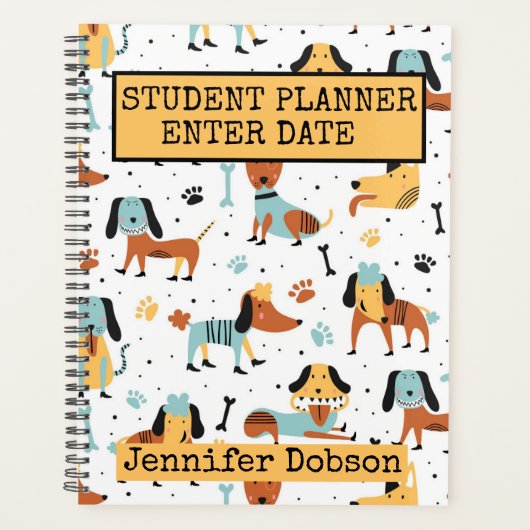Student Planner met honden in kostuum (Voorkant)